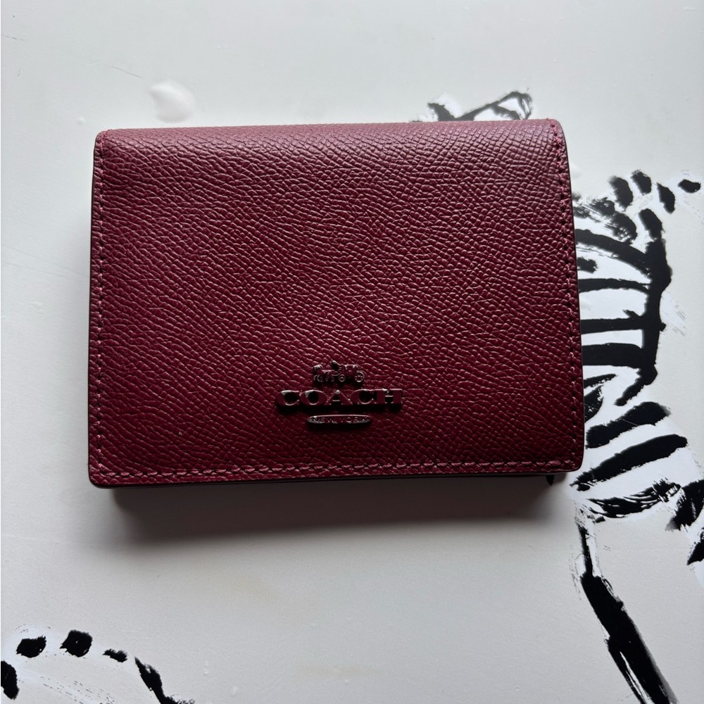 Coach Bifold Wallet- Burgundy Leather